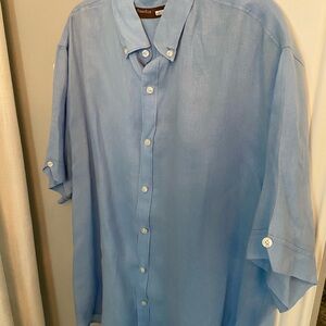 Perry Ellis Light Blue Casual Button Down Shirt